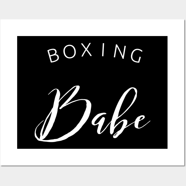 Boxing babe white fashion text female fighter design for women boxers Wall Art by BlueLightDesign